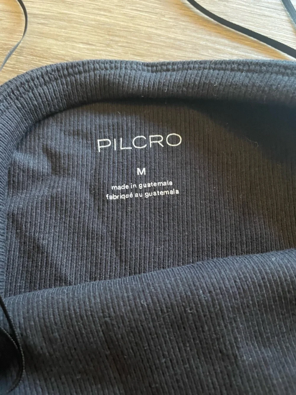 NWT Pilcro Anthropologie Black Ribbed Scoop Halter Tank - Picture 3 of 6